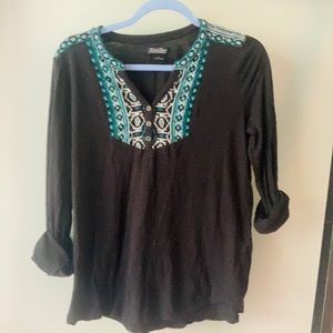 S Lucky Brand Casual Tunic with Embroidery Detail